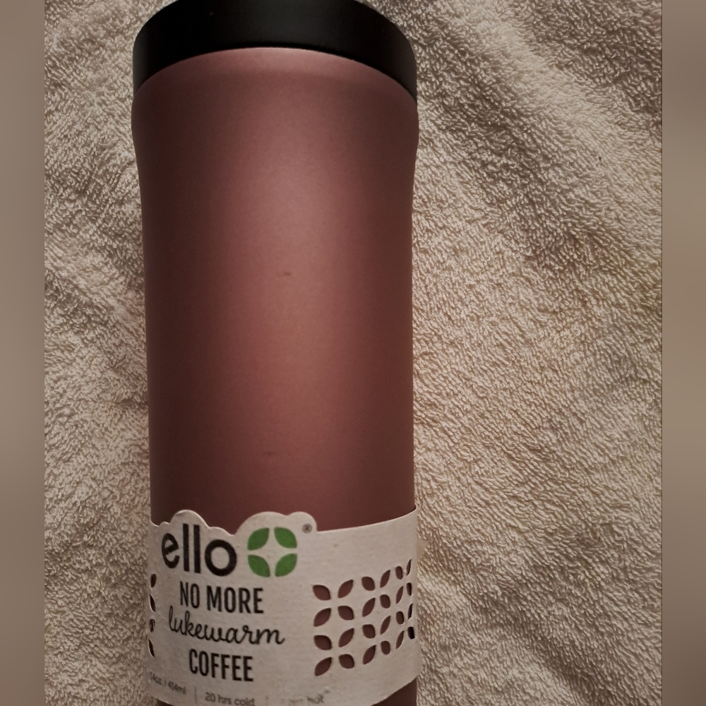 Ello Leakproof Travel Mug. Copper Pink, Tan Stainless Black. Coffee, Thermal New